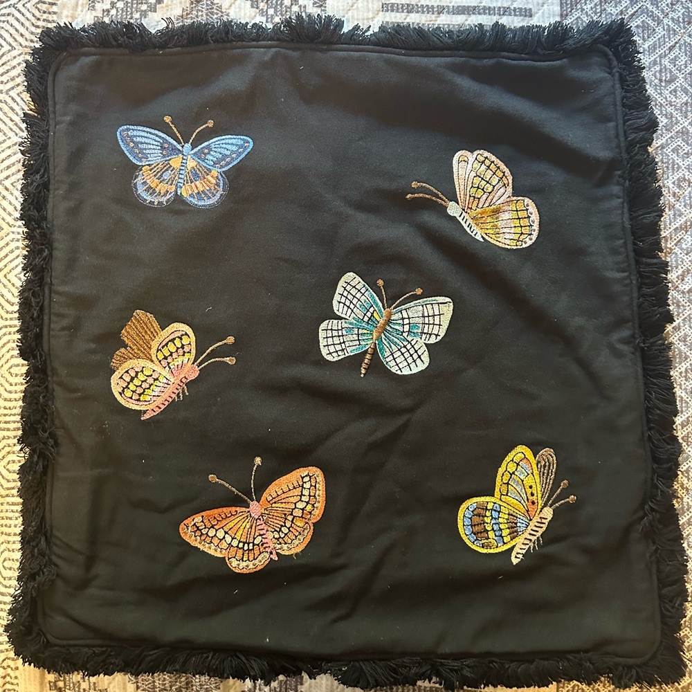 Rifle Paper Co 18”x18” Butterfly pillowcase and flower, caterpillar